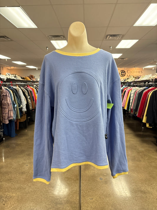 Top Ls By Clothes Mentor In Blue & Yellow, Size:M
