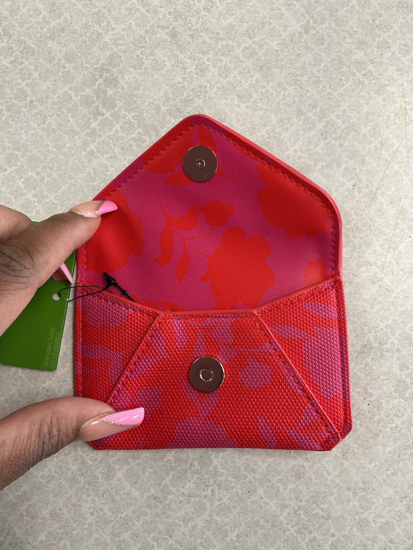 Coin Purse Designer By Kate Spade In Pink & Red, Size:Small