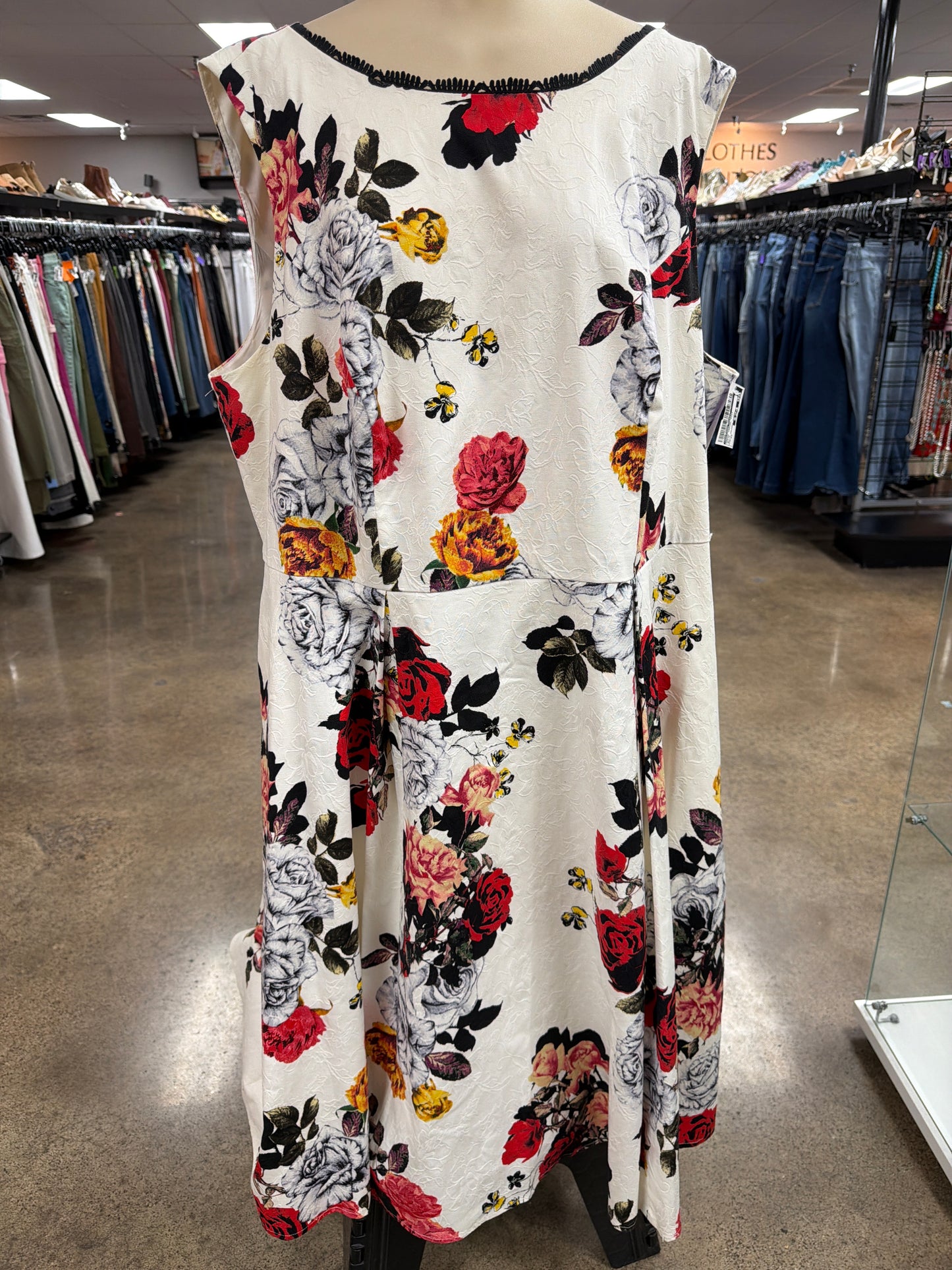Dress Casual Midi By Adrianna Papell In White, Size:22