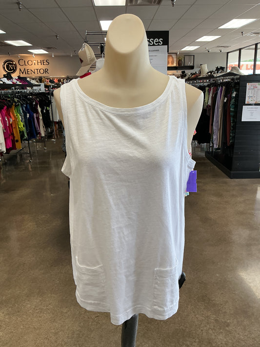 Top Sleeveless Basic By Eileen Fisher In White, Size:S
