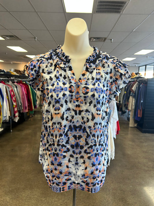 Top Sleeveless By Caballero In Blue & Orange, Size:M