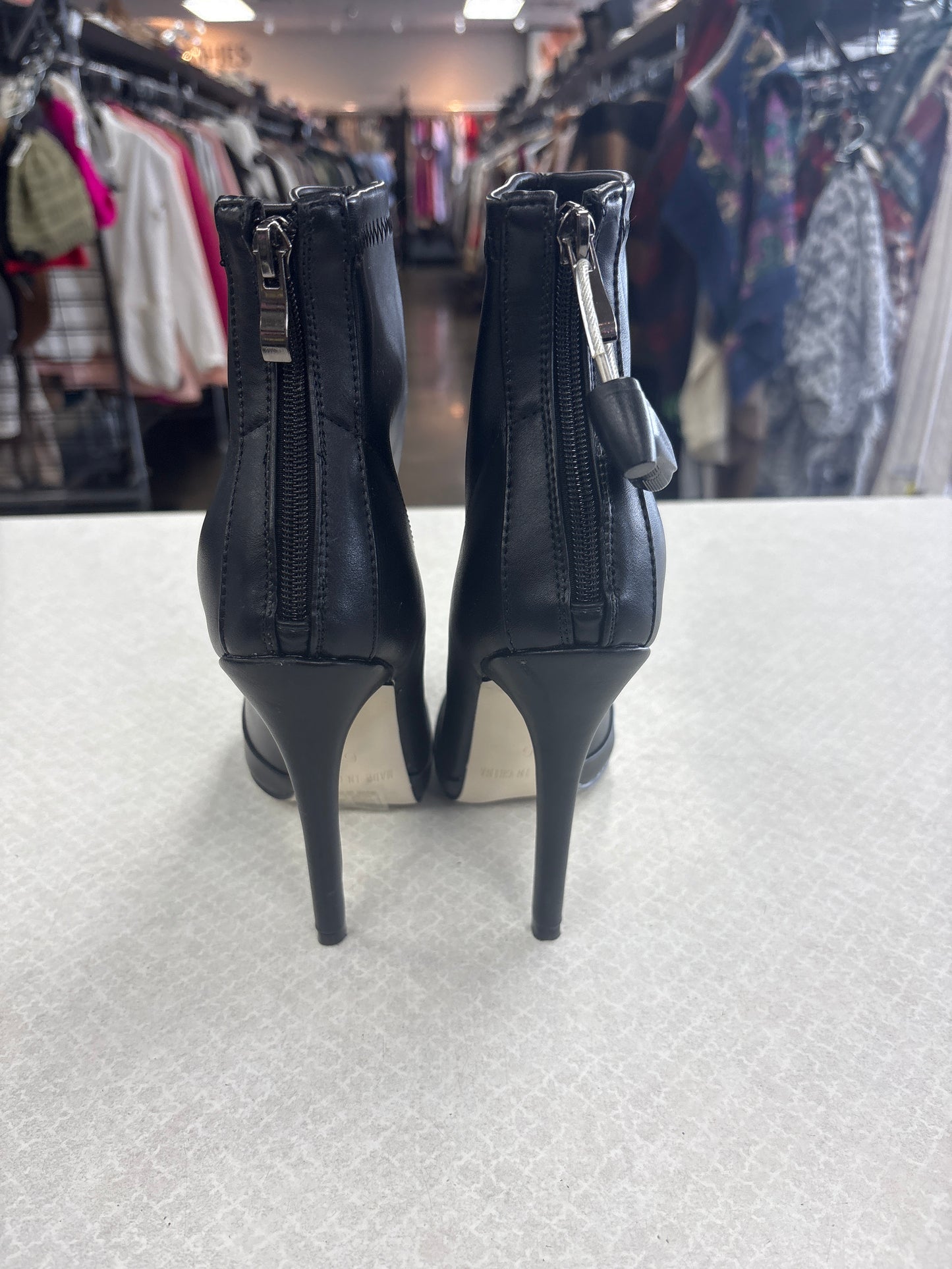 BOOTS ANKLE HEELS by PRETTY LITTLE THING In BLACK, Size: 6