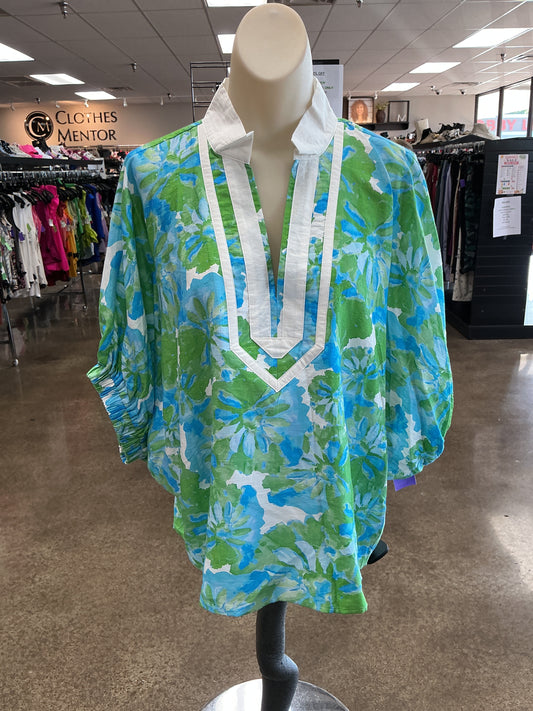 Top Ss By Entro In Blue & Green, Size:L