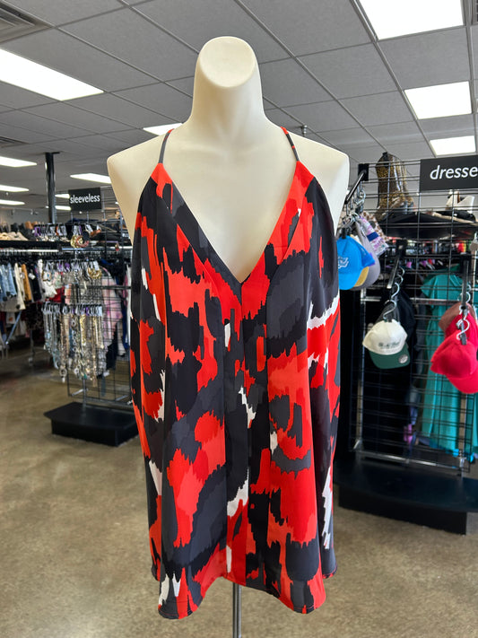 Top Sleeveless By Clothes Mentor In Black & Red, Size:L