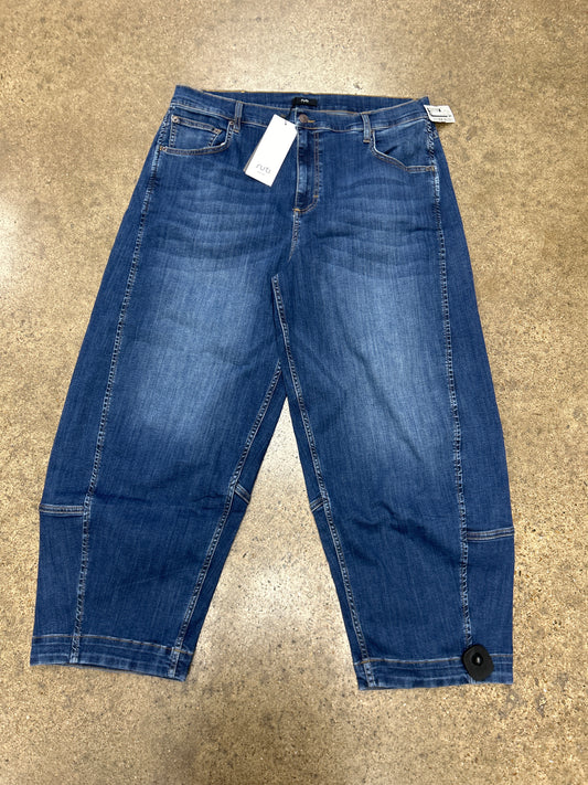 Jeans Wide Leg/Barrel By Cma In Blue Denim, Size:16