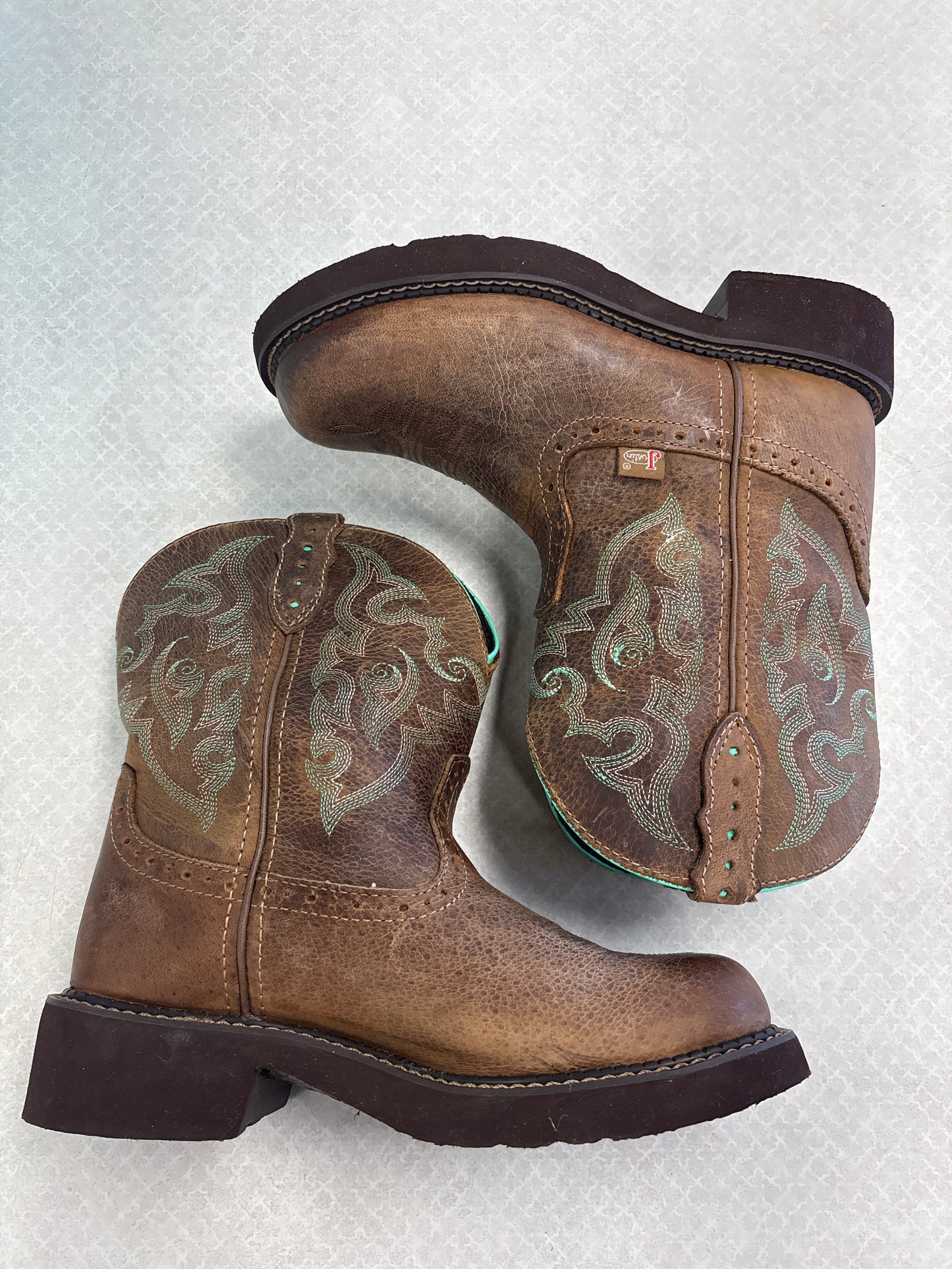 Boots Western By Justin In Tan, Size:7.5