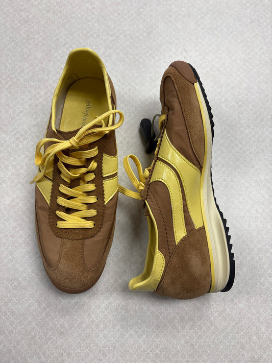 Shoes Sneakers By Jeffrey Campbell In Brown & Yellow, Size:8.5