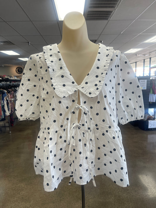 Top Ss By Pink Lily In Polkadot Pattern, Size:M