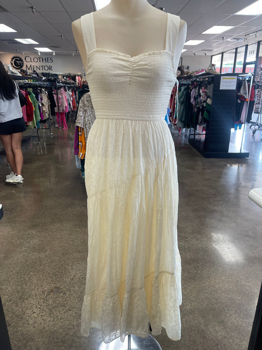 Dress Casual Maxi By American Eagle In Cream, Size:Xs