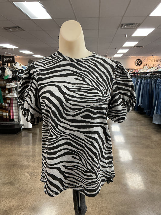 Top Ss By Grey Lab In Zebra Print, Size:Xs
