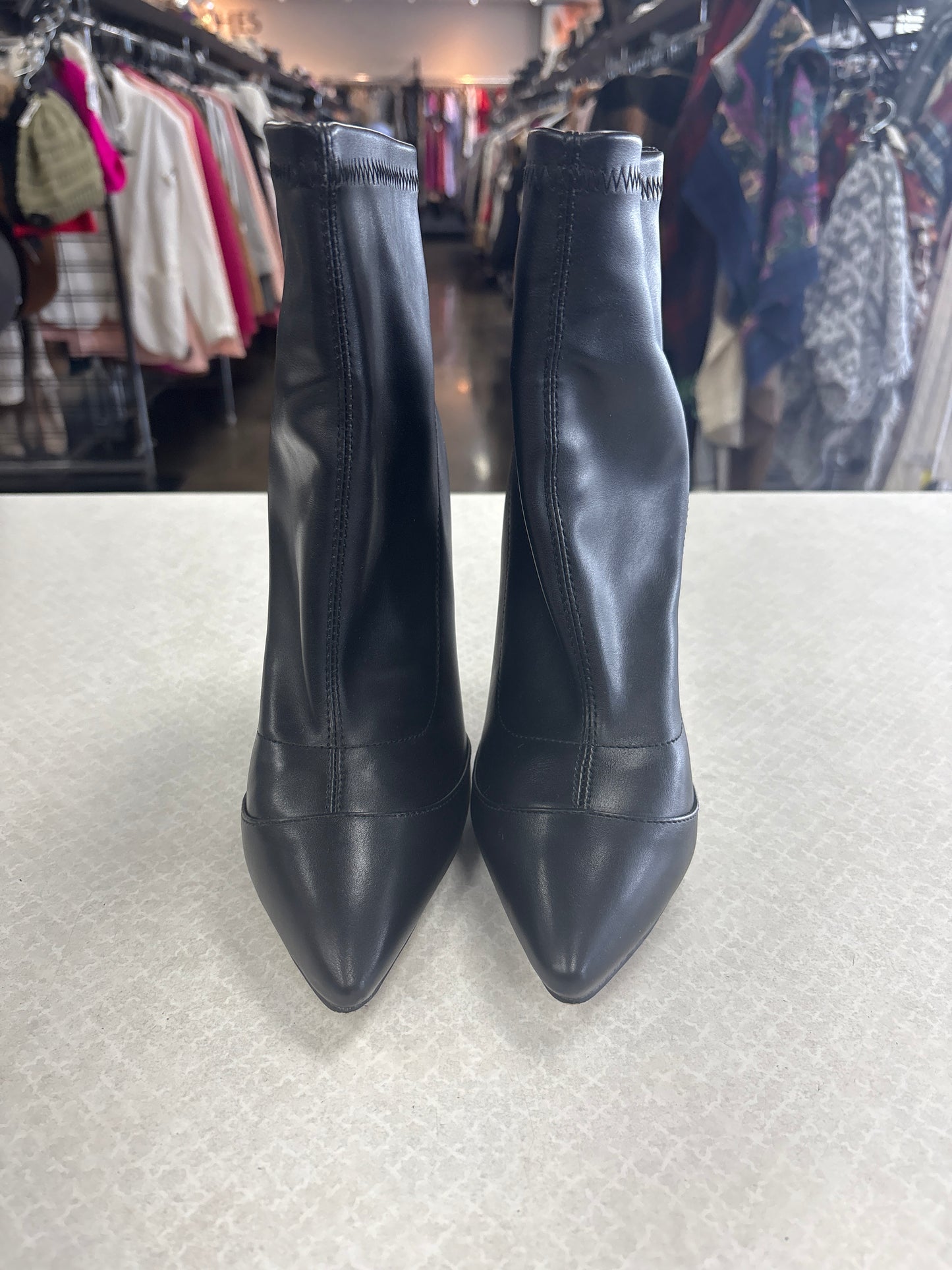 BOOTS ANKLE HEELS by PRETTY LITTLE THING In BLACK, Size: 6