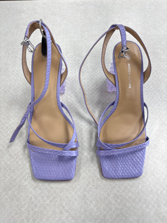 Sandals Heels Block By Antonio Melani In Purple, Size:9.5