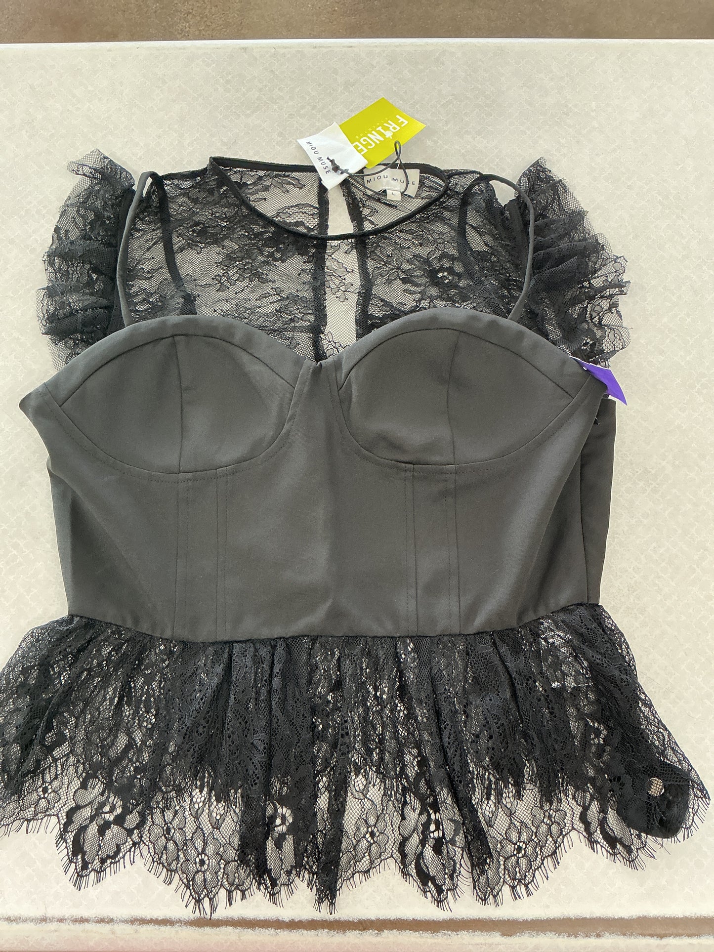 Top Ss By Miou Muse In Black, Size:L