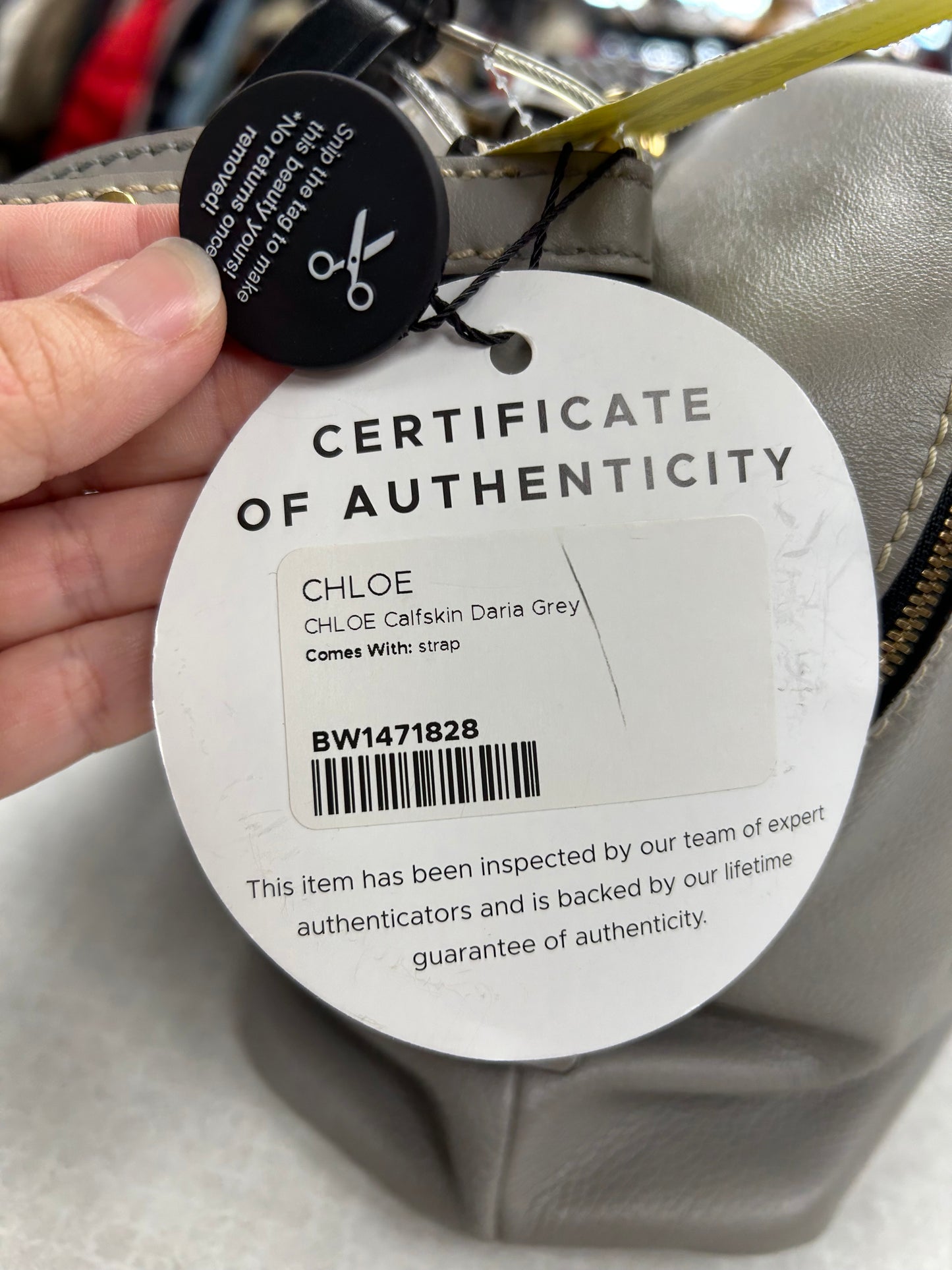 Handbag Luxury Designer By Chloe In Grey, Size:Medium