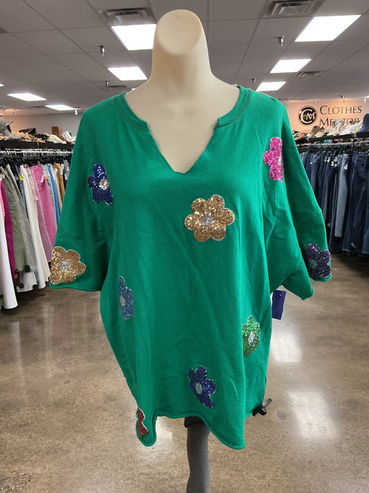 Top Ss By Peach Love Cream California In Green, Size:S