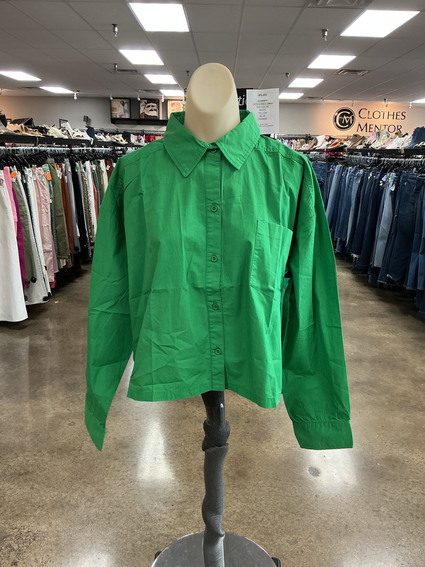 Top Ls By Clothes Mentor In Green, Size:M