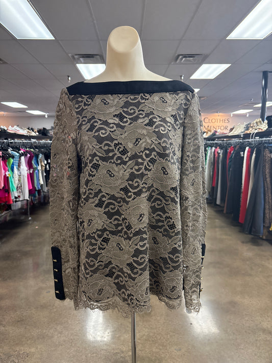 Top Ls Designer By Tory Burch In Black & Brown, Size:8