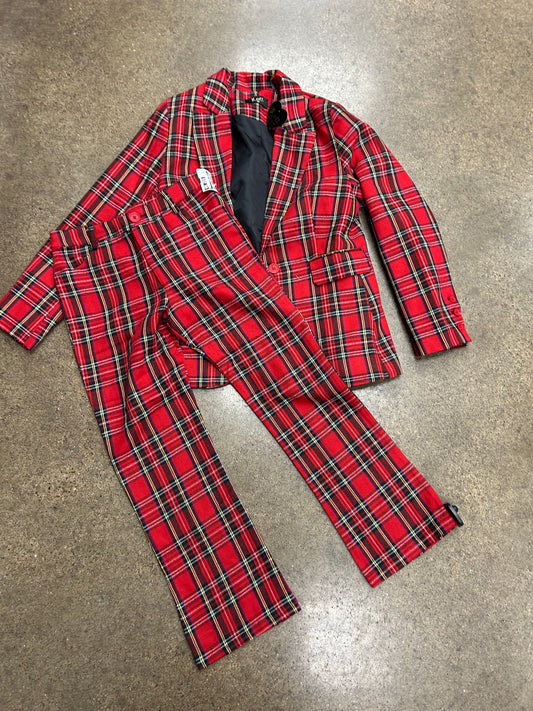 Pants Suit 2Pc By Clothes Mentor In Red, Size:Xs