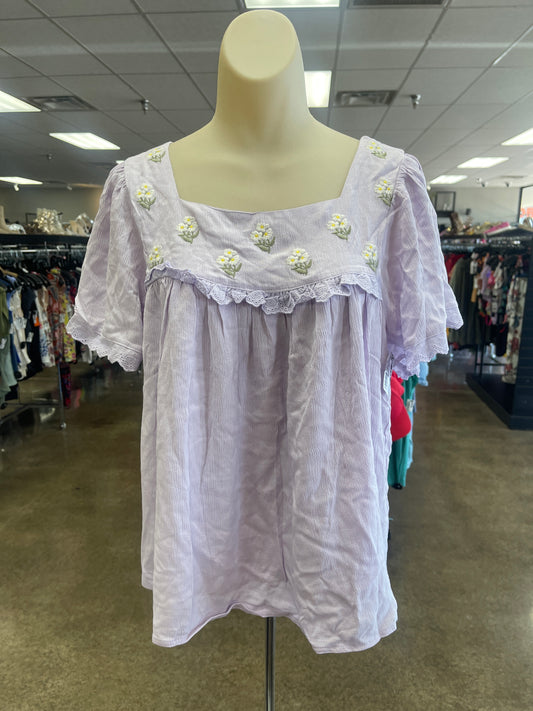 Top Ss By Clothes Mentor In Purple, Size:S