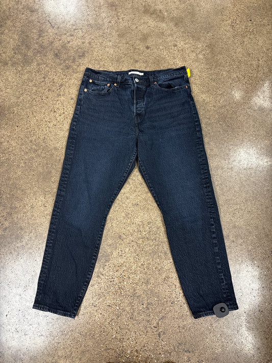 Jeans Straight By Levis In Blue Denim, Size:12