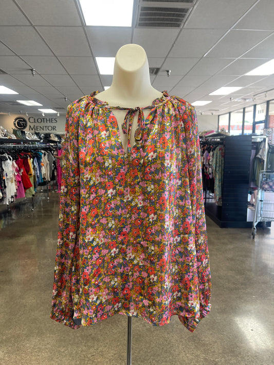 Top Ls By Melloday In Floral Print, Size:Xl