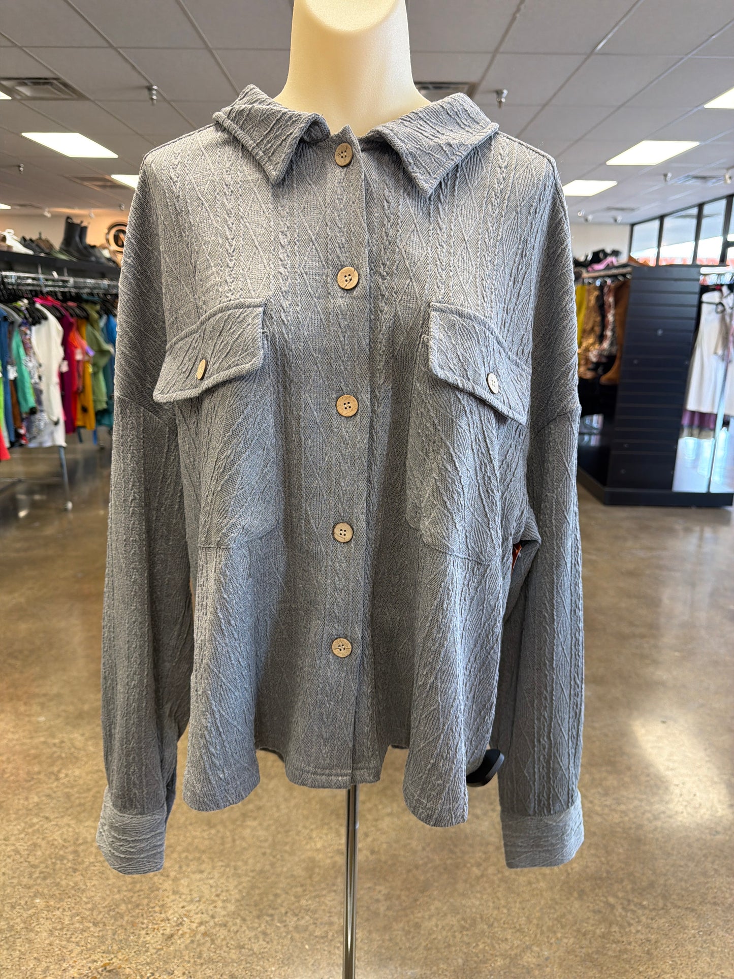 Top Ls By Clothes Mentor In Grey, Size:Xl