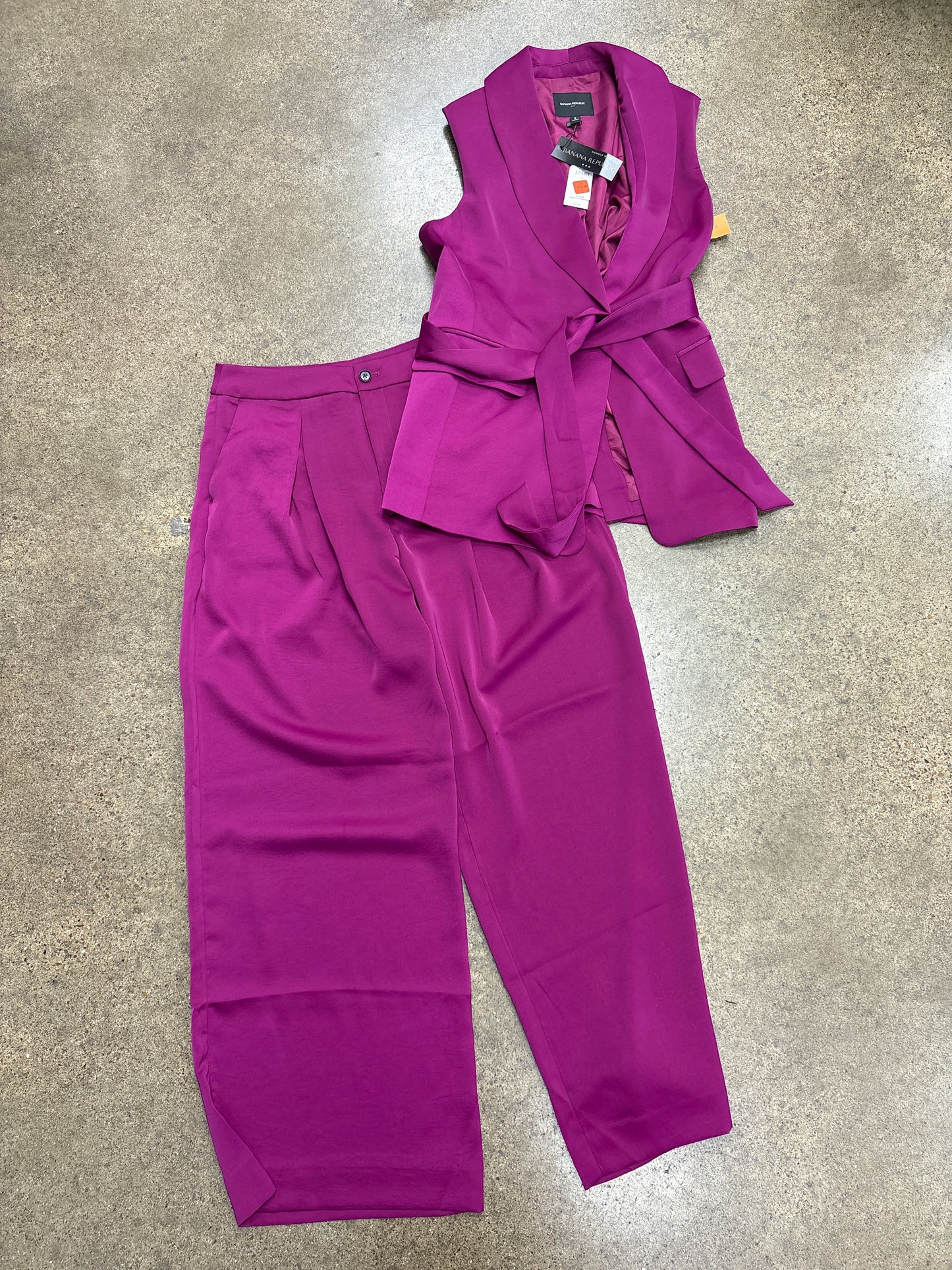 Pants Suit 2Pc By Banana Republic In Purple, Size:8