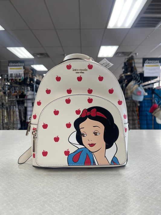 Backpack Designer By Kate Spade In Cream & Red, Size:Medium