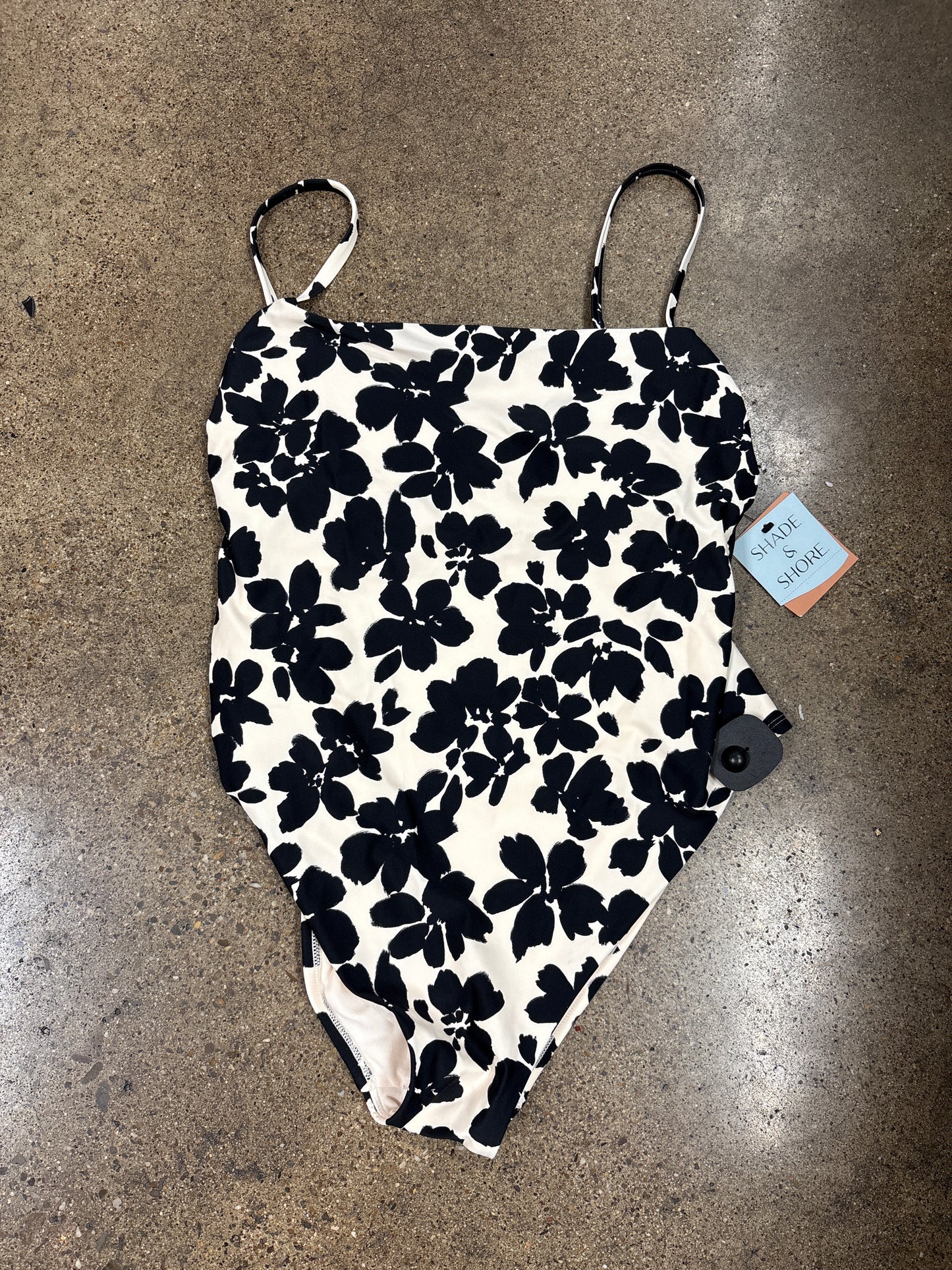 Swimsuit By Shade & Shore In Black & Cream, Size:Xl