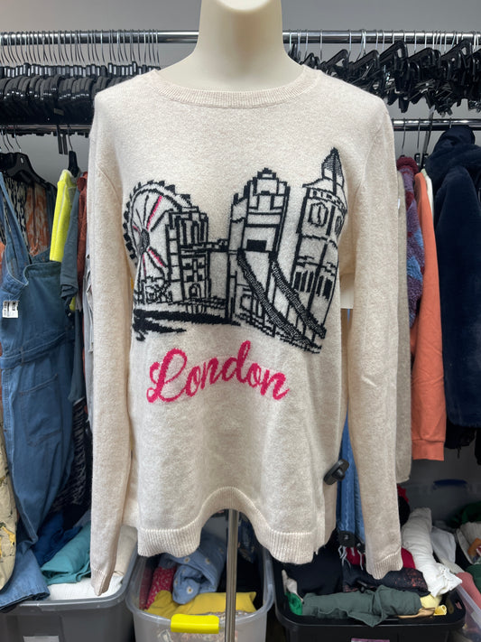 Sweater Designer By Neiman Marcus In Cream, Size:L