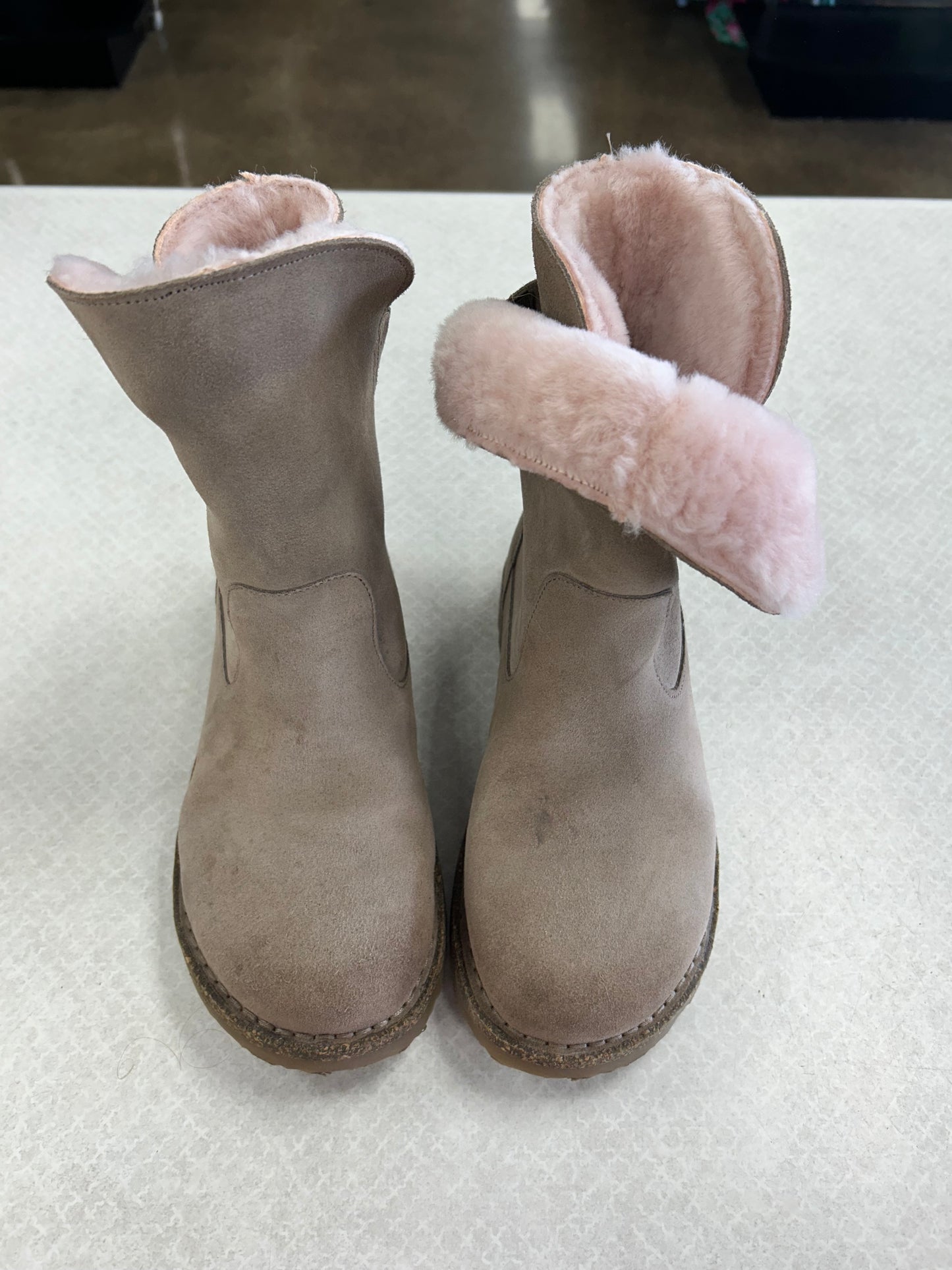Boots Ankle Flats By Birkenstock In Taupe, Size:6