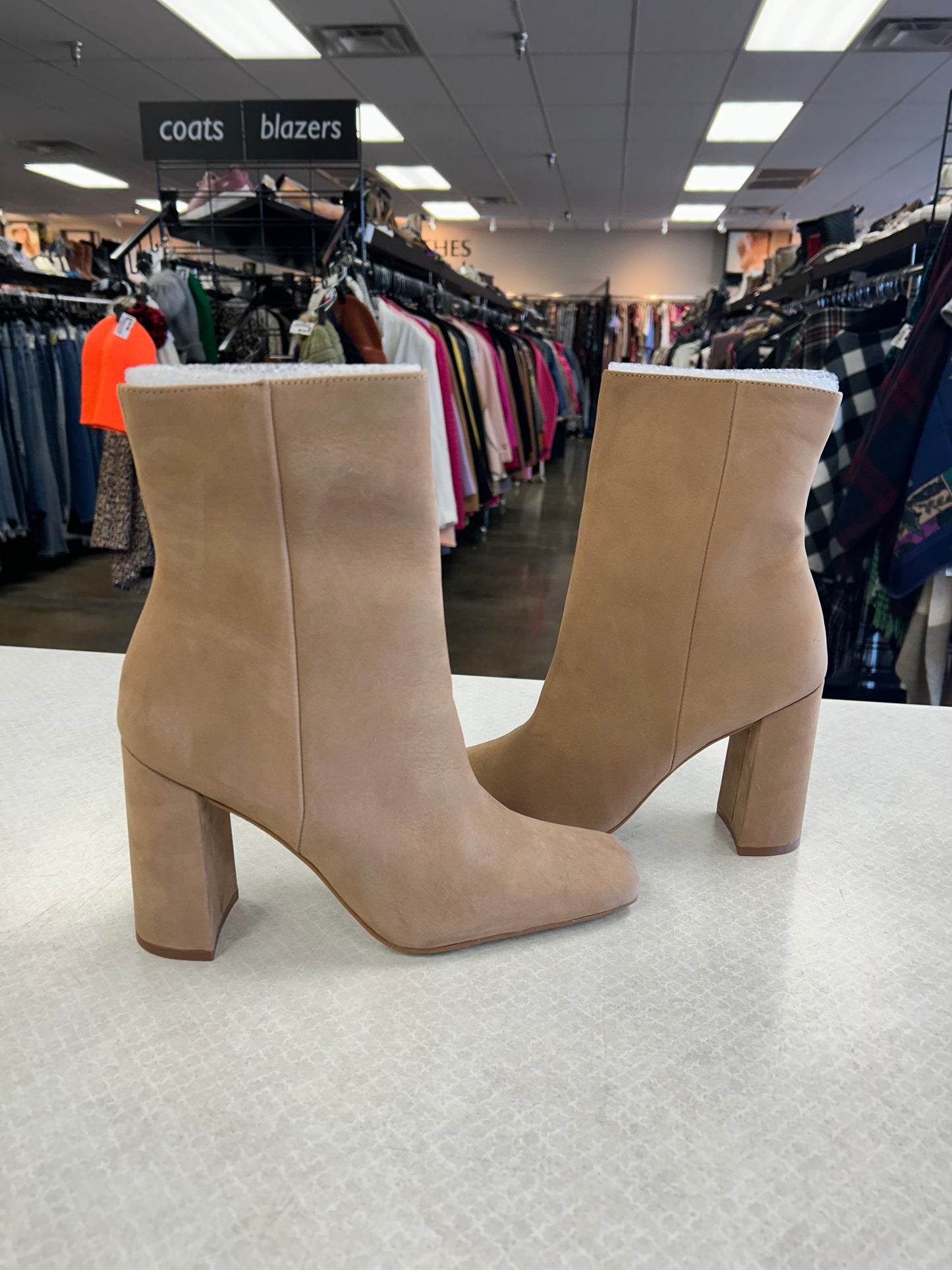 BOOTS ANKLE HEELS by STEVE MADDEN In TAN, Size: 9.5