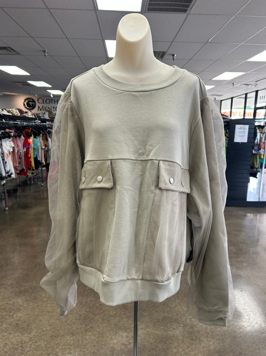 Sweatshirt Crewneck By Anthropologie In Tan, Size:3X