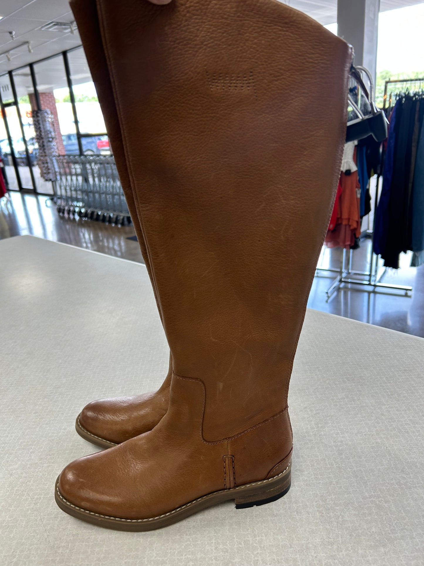 BOOTS KNEE FLATS by FRANCO SARTO In BROWN, Size: 6