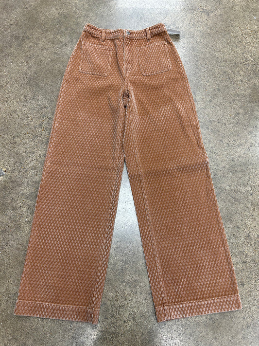 Jeans Wide Leg By Fabrique In Brown, Size:S