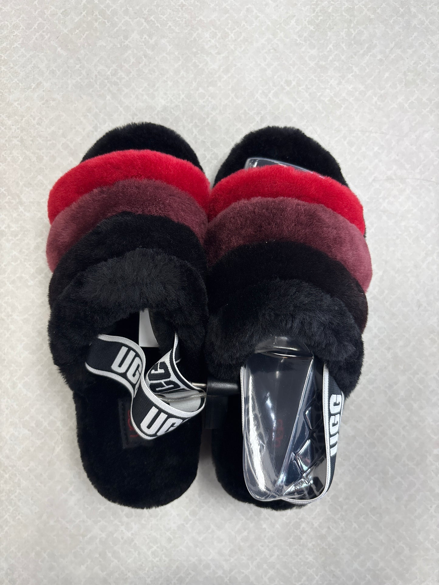 Slippers Designer By Ugg In Black & Red, Size:7