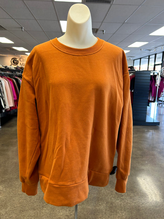 Athletic Sweatshirt Crewneck By Athleta In Orange, Size:M