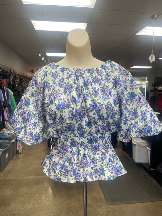 Top Ss By Clothes Mentor In Floral Print, Size:S