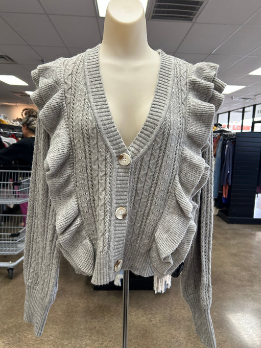 Sweater Cardigan By Voy In Grey, Size:L