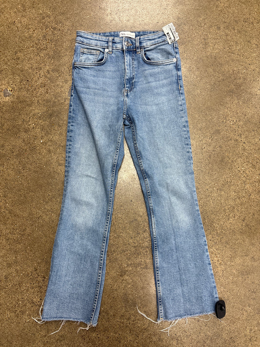 Jeans Boot Cut By Zara In Blue Denim, Size:4