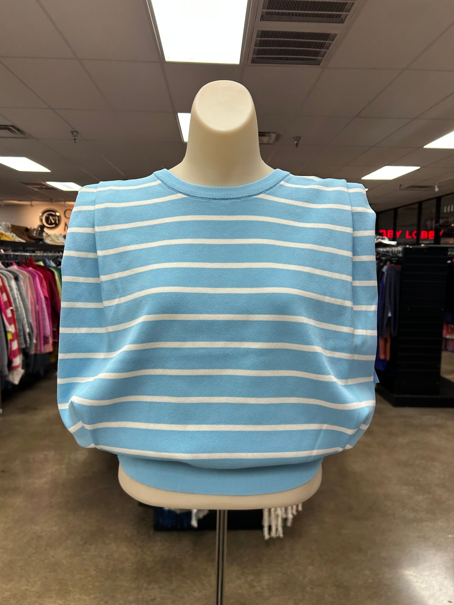 Top Sleeveless By Endless Rose In Blue & White, Size:S