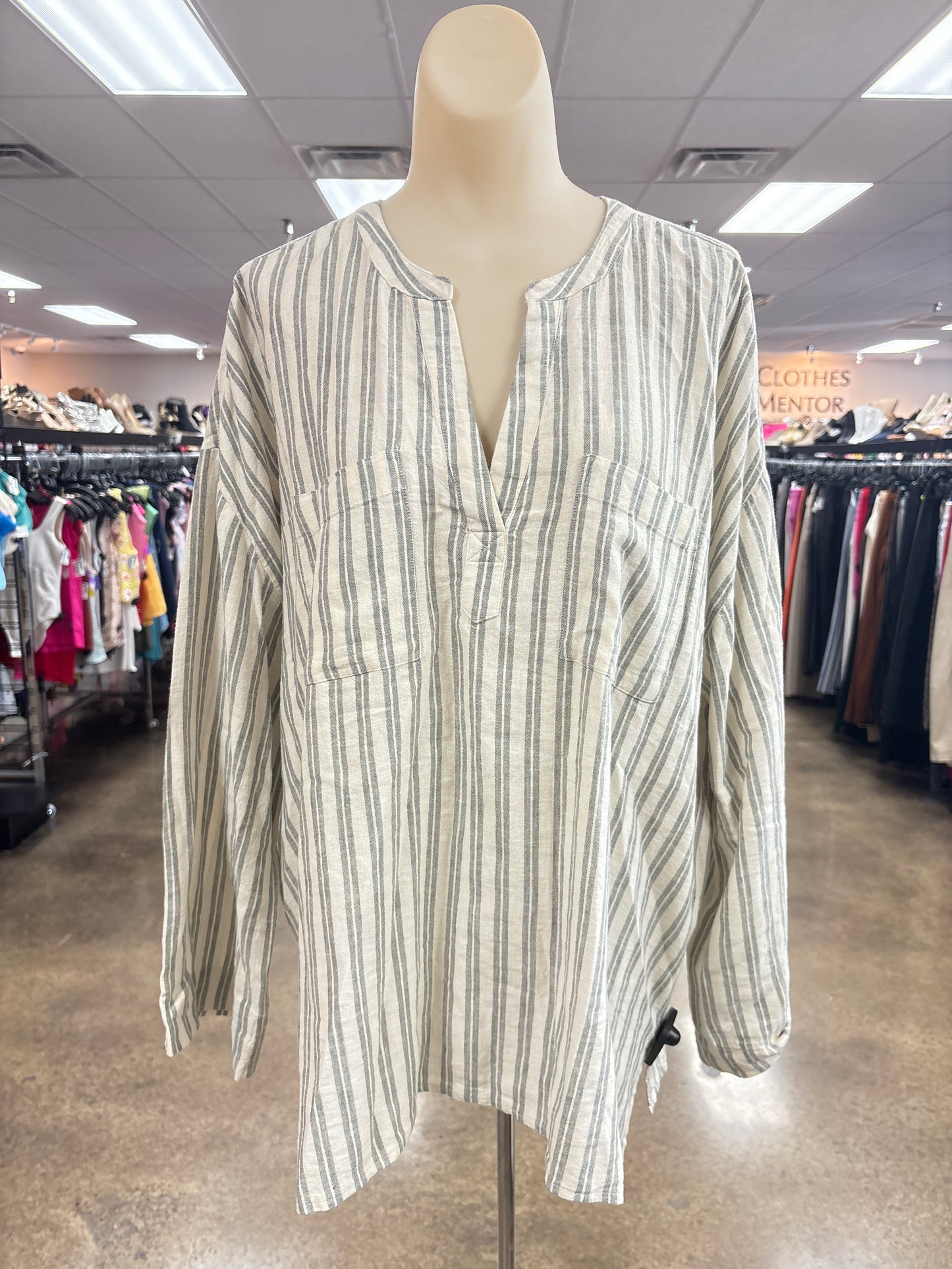 Top Ls By Madewell In Green & Tan, Size:Xl