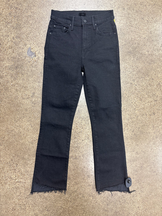 Jeans Straight By Mother In Black Denim, Size:2