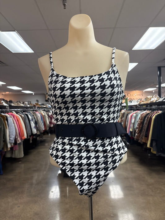 Swimsuit By Aqua In Black & White, Size:S