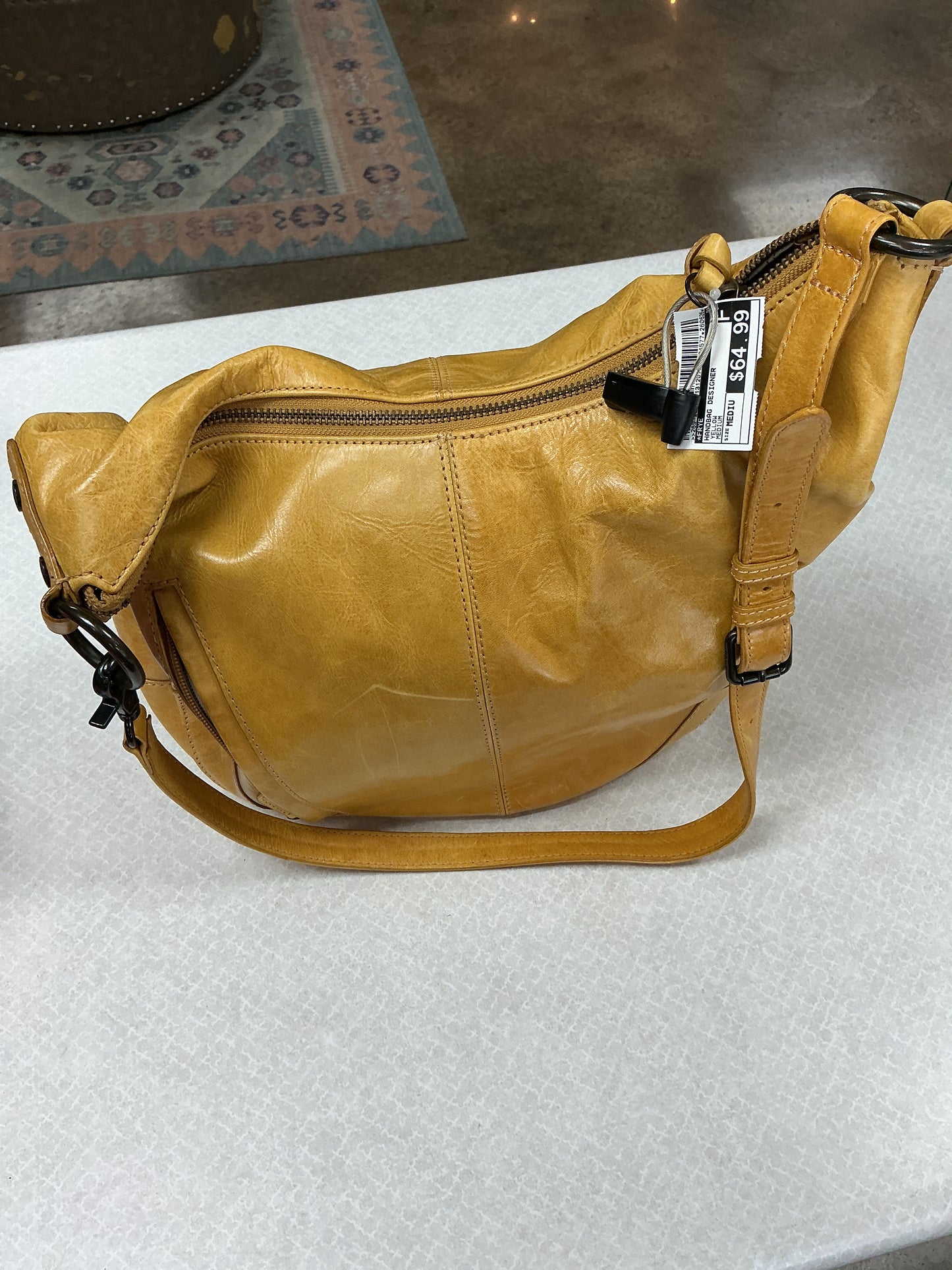 Handbag Designer By Frye In Yellow, Size:Medium