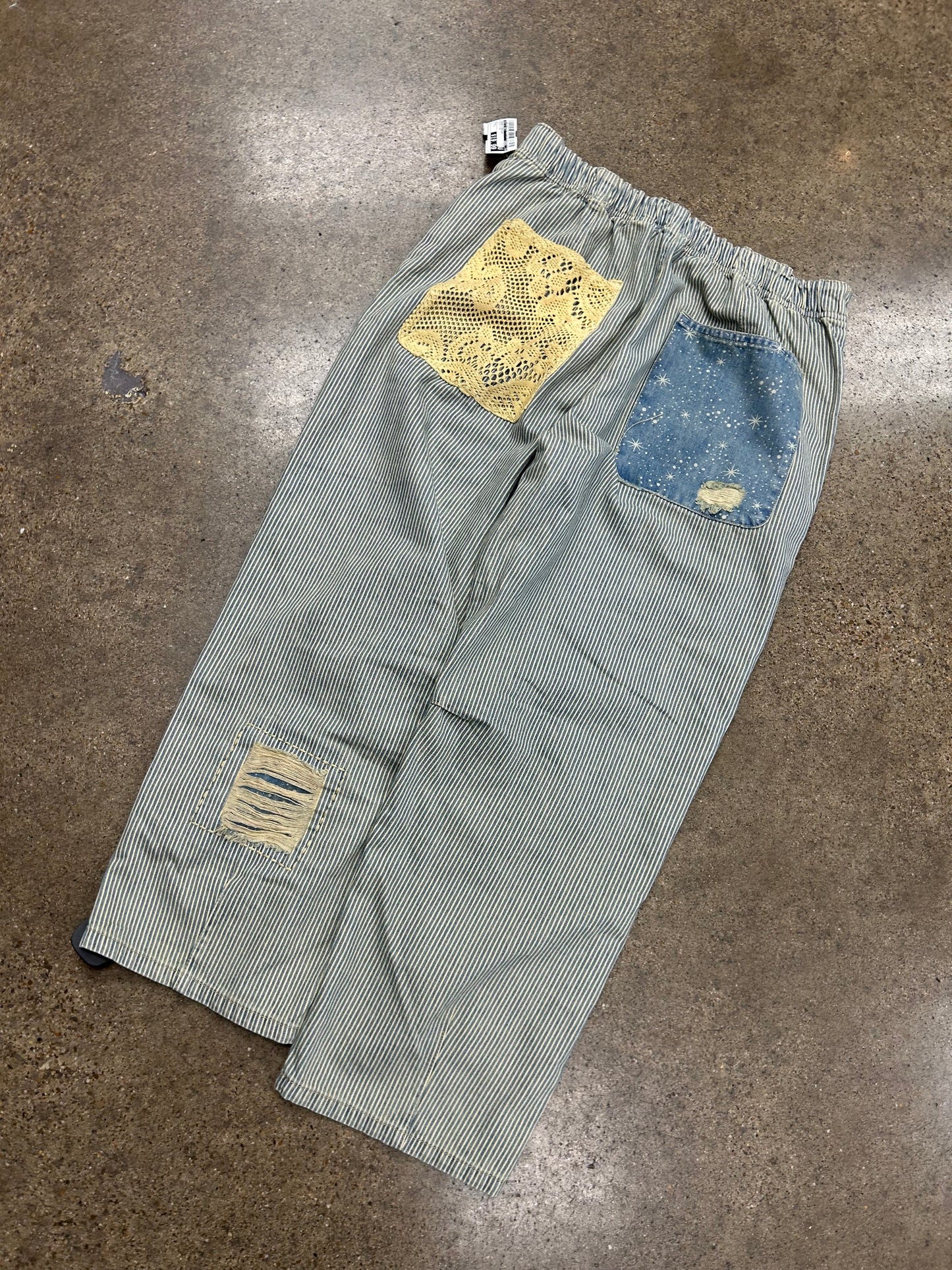 Jeans Straight By Oli & Hali In Blue & Tan, Size:L