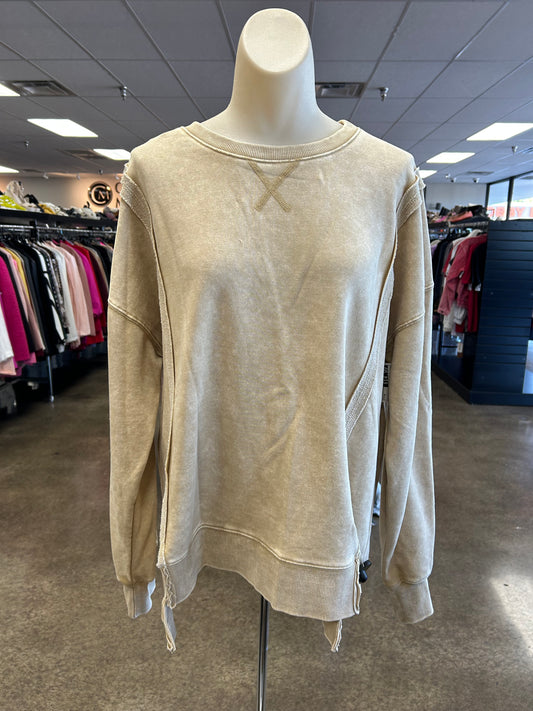 Sweatshirt Crewneck By New In In Tan, Size:M