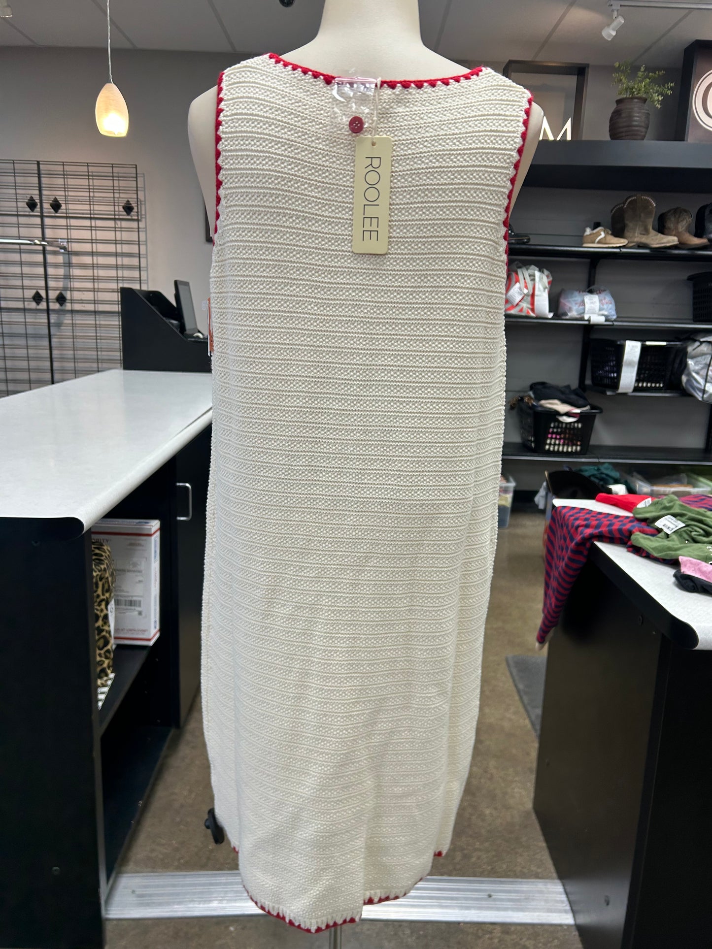 Dress Casual Short By Roolee In Cream & Red, Size:S