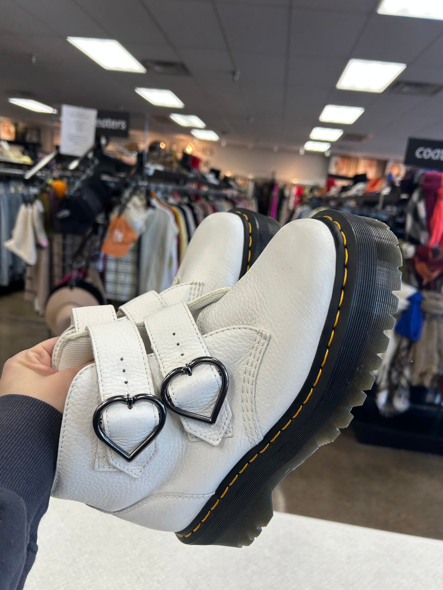 Boots Ankle Flats By Dr Martens In White, Size:8