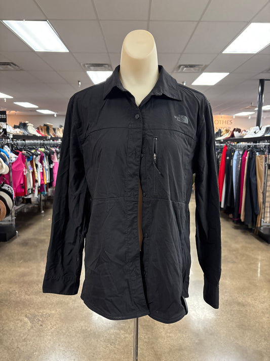 Athletic Top Ls Collar By The North Face In Black, Size:M
